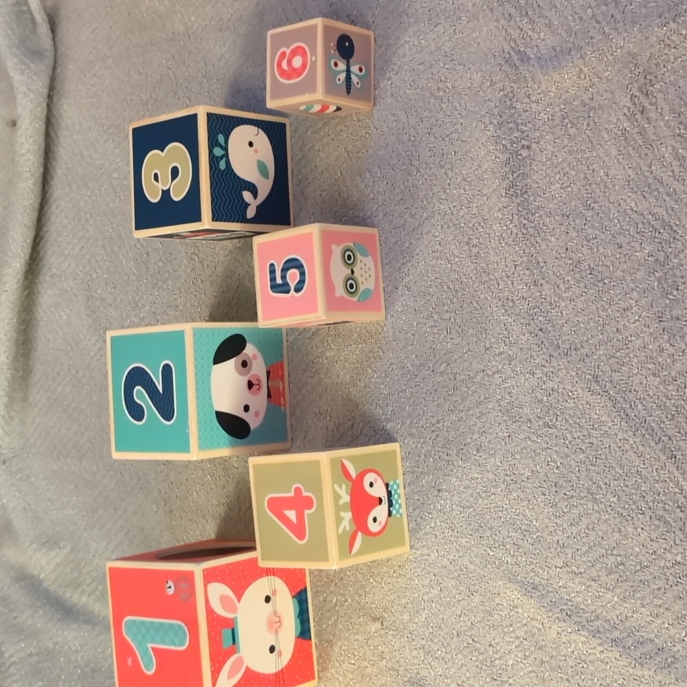 Toddler stacking blocks